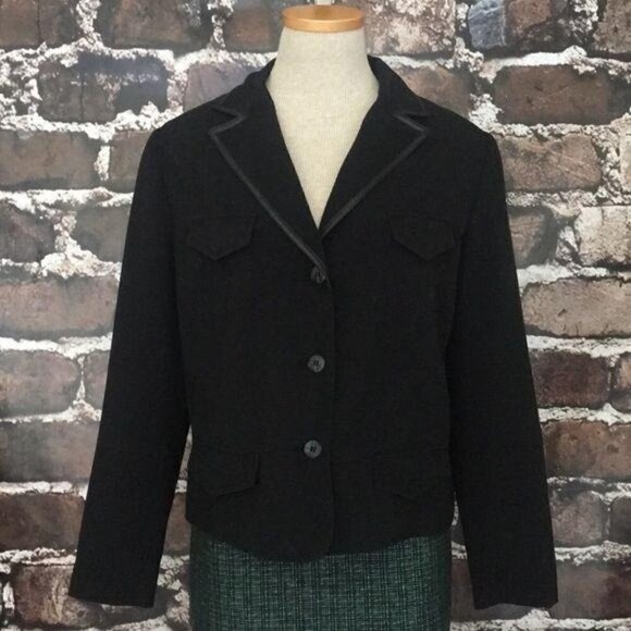 Versailles Blazer Jacket Suit Coat Black 8 Petite - Picture 6 of 8